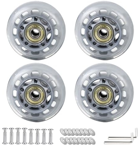 3 Inch Inline Skate Wheels with Bearings Washers and Wrenches Repair Kit (4)