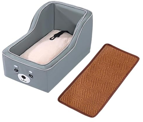 Seggiolino auto per cani di piccola taglia, cuccia da viaggio per animali domestici, letto da auto per, installazione facile, tessuto morbido e lavabile, regolabile, fino a 11 kg.