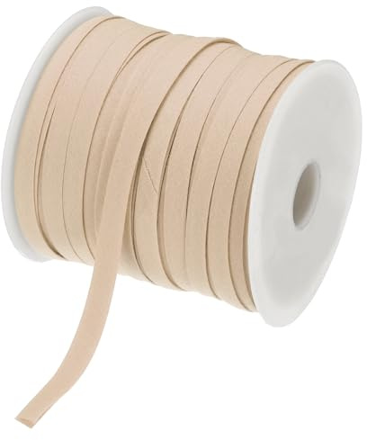 QUARKZMAN 1/4 Pulgada Cinta Sesgada Doble Pliegue Algodón Continuo A Granel Para Coser Costuras Acabados Ribetes Artesanías (Color Caqui 50 Yardas)