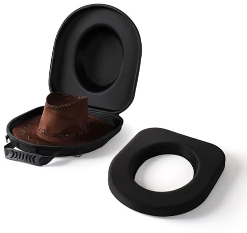 TOOSOAR Caja para Guardar Sombreros,Caja para Sombreros Redonda con Tapa,con Bandolera Ajustable,para Mujeres y Hombres