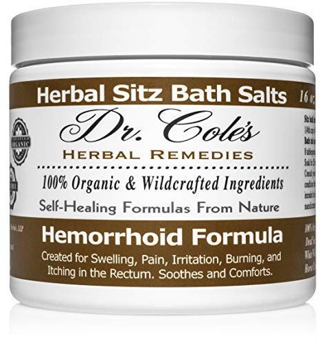 Dr. Cole’s Herbal Sitz Bath Soak – Organic & Wildcrafted Plant-Based Bath Salts – Comforting Sitz Bath Blend for Perineal Care – for Sitz Basin or Bathtub – 100% Natural Ingredients – 16 oz