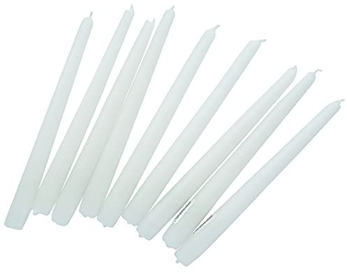 G Decor - Candela in cera di paraffina, senza profumo, grande, lucida, per chiesa e cena, ideale per matrimoni e Natale, confezione da 20