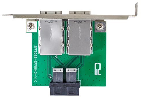 xiwai Dual Ports Mini SAS SFF-8088 auf internen SAS HD SFF-8643 PCBA-Buchsenadapter mit Low-Profile-Halterung