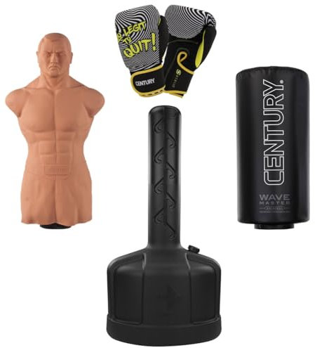 Century First Class Combo Set Boxsack Erwachsene Boxsck Freistehender Standboxsack Boxing Boxdummy Trainer Punching Bag BOB XL, Original Wavemaster Oberteil, waschbaren Strive Boxhandschuhe