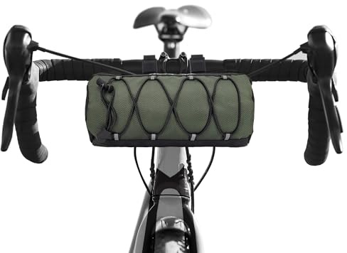 Topactive Bolsa Manillar Bicicleta,Mochila para Gravel,Bikepacking, Bolsa Bicicleta Impermeable, Accesorios para Bicicleta (Verde)