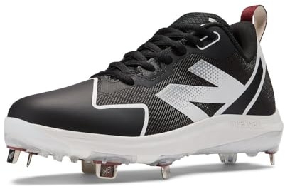 New Balance Women's FuelCell Romero Duo V2 Metal Softball Shoe, Black/White, 8 W