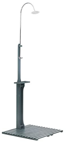 Toshilian Douche de Jardin, Douche de Piscine Extérieure Douche de Jardin Anthracite Bois