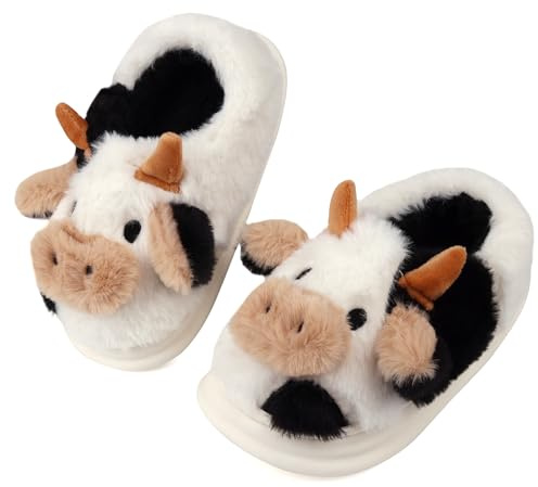 IONOKO Zapatillas de Estar por Casa Niña Conejito lindo de peluche Invierno Espesar Slippers Casa Interior Antideslizantes Caliente Pantuflas Mujer Suave Algodón Zapatos Rosa Claro Gris Negro Verde