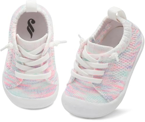 JIASUQI Baby Boys Girls Shoes Soft Breathable First Walking Shoes Slip on Sneakers for Indoor Outdoor