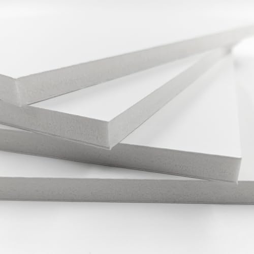Cartón Pluma Blanco A3 Pack 4 ud de10 mm Foam Board Panel Ligero Rígido y Liso para Manualidades Maquetas Exposiciones Decoración (Grosor 10 mm, A3-29,7x42cm)