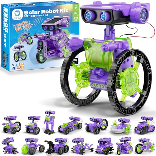 Sillbird Solar Robot Juguete, 15 en 1 Technic Robot, Juguete Niños, Juguetes Educativos Construcciones, Regalo y Kit de Robótica para Niños de 8 Años, Creativo Juegos Niño 8 a 12 años, 212 Piezas