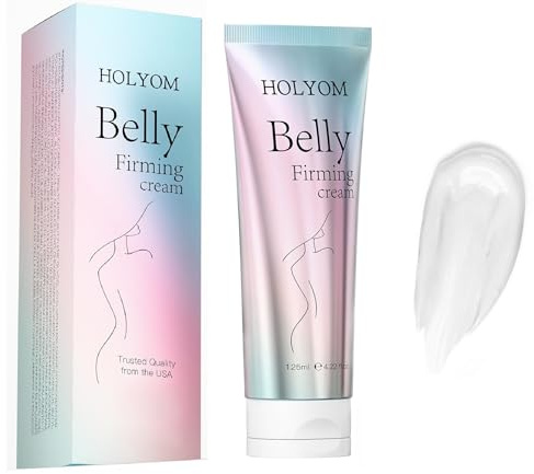 HOLYOM B Flat Belly Firming Cream - Premium Skin Tightening Cream for Stomach，Thighs & Butt， Skin Smoothing Moisturizer for Women and men, 4.22 fl oz Black