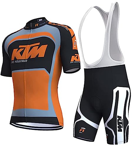 Fenovel Conjunto Ropa Ciclismo Hombre Maillot MTB Verano Pro Camiseta Bici Manga Corto y Culotte Almohadilla de Gel 19D