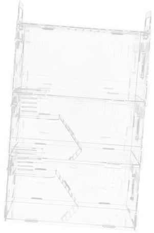 HOODANCOS Jaula para Hámster Acrílica Transparente, Pequeña Villa de Tres Pisos, Diseño Ventilado, Tamaño 30x20x45 Cm, Adecuado para Mascotas Pequeñas y Chinchillas