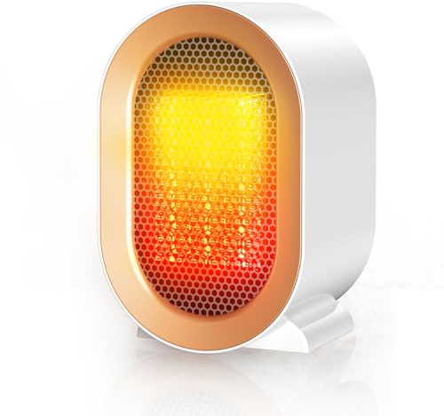 1200W Stufetta Elettrica da Bagno, Stufa Elettrica Basso Consumo, Termoventilatore Ceramico PTC, 2 Velocità, Silenzioso Energetico, Protezione Surriscaldamento e Ribaltamento, per Camera, Ufficio