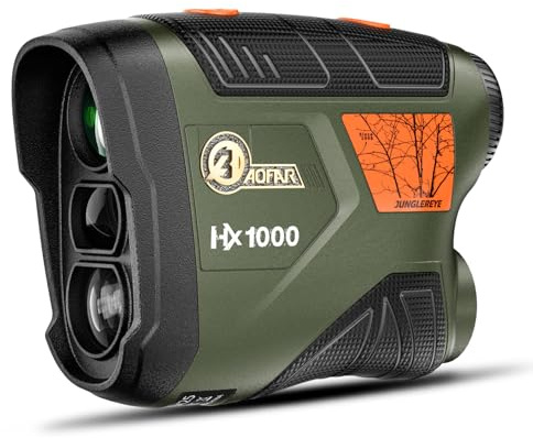 AOFAR Télémètre de Chasse 1000Y,Compensation d’Angle & Distance Horizontale | Télémètre 1000m angle & dist. horiz. – Scan & mode vitesse. Étanche. Chasse / Archery pro.