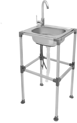 ROGONPDK Lavabo ad angolo indipendente, Lavandino da cucina commerciale, Lavello, Lavandino Lavandino, Lavandino in acciaio inox, Lavabo indipendente, Lavello rettangolare, Lavabo in acciaio inox