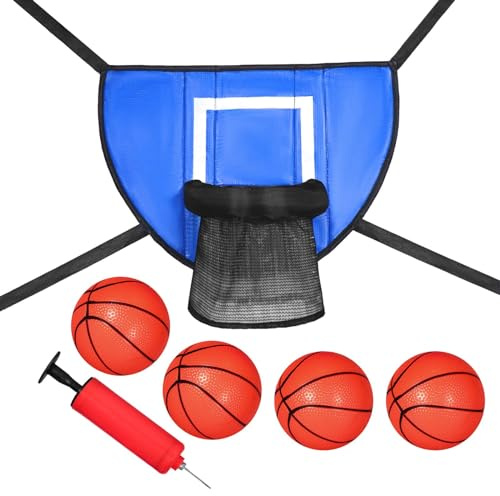 Mini basketring för studsmatta med inhägnad målspel basketställ