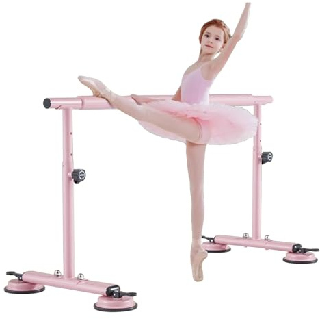Barre de Ballet en Acier pour Adultes et Filles, Portable et autoportante, idéale pour Les étirements et Les Exercices dynamiques, pour la Danse et Le Fitness, Rose - 3 m (9,84 pi)