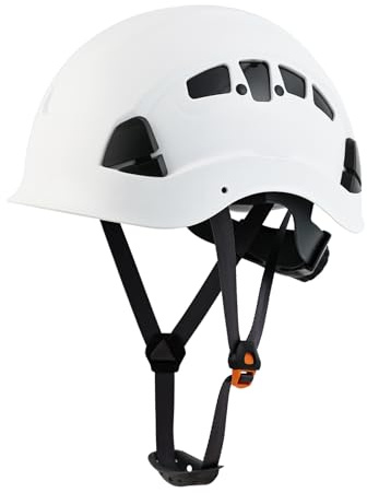 LOHASWORK Hard Hat, OSHA Approved Hardhats, Cascos De Construccion, Vented Safety Helmet, 6-Point Suspension Adjustable Forestry Aborist Work Helmets for Men Women(White)