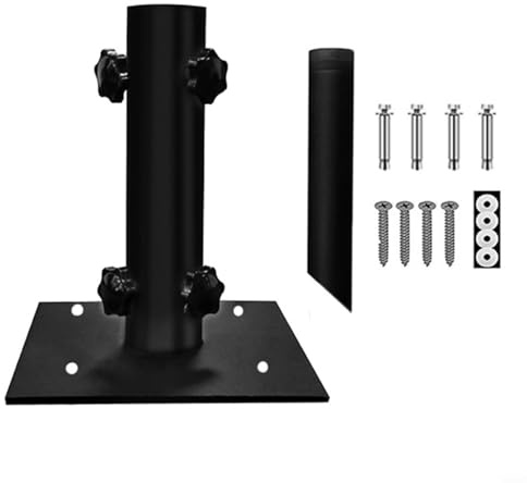 EffiFish Soporte para sombrilla de patio con estaca de tierra, base de montaje ajustable para césped, hormigón, madera, se adapta a postes de 1.12 a 1.57 pulgadas