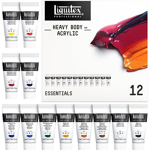 Liquitex Professional Acrylic Heavy Body Set of 12 x 22 ml Essential Colours