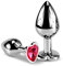 Small Large 2 x Anal Butt Plugs (Diameter 27 mm, Diameter 35 mm), Sex Toy for Women, Men, Metal Anal Plug with Crystal Plug, Beginner, Woman Set