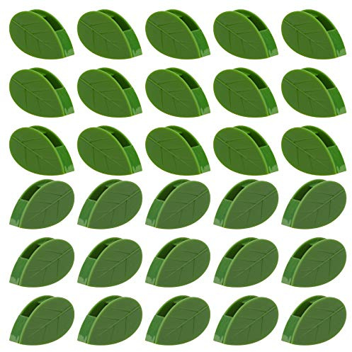 SAVITA 30PCS Plant Climbing Wall Fixture Clips Self-Adhesive Plant Wall Fixer Clip Invisible Leaf Shaped Vines Holder For Home Decoration and Wire Fixing Cable Organizer