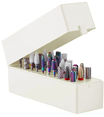 LIONVISON Nagelbohrer Halter, 30 Löcher Nagelbohrer Aufbewahrungsbox Organizer Container Maniküre Werkzeuge Staubdichter Ständer Display Organizer für Schönheitssalon und Haushalt (ohne Bohrer)