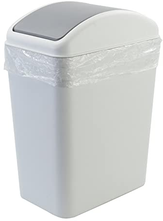 Bringer 4.5 Gallon Kitchen Garbage Can with Swing Lid, Plastic Swing Top Trash Can, Gray