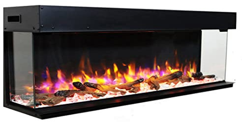Endeavour Fires 60”/1530mm Rosedale 3D Media Wall Inset Electric Fireplace with Multi Flame Colours Log & Crystal Set, 7day Programmable Remote Control 1&2kW