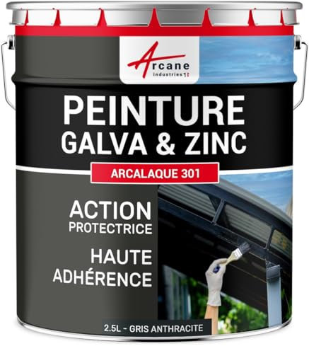 ARCANE INDUSTRIES Pintura para Galvanizado y Zinc: ARCALAC 301 - Gris Antracita - RAL 7016