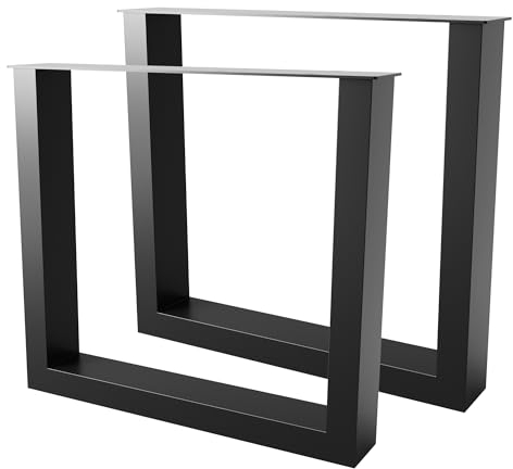 MetaloPro 2 Stück Tischbeine-Metall Extreme Schwarz 72cm I Tischkufen Esstisch-Beine Schwerlast Tisch-Gestell Tisch-Untergestell Möbelfüße Tischfüße, Couchtisch Esstisch Wohnzimmertisch Schreibtisch