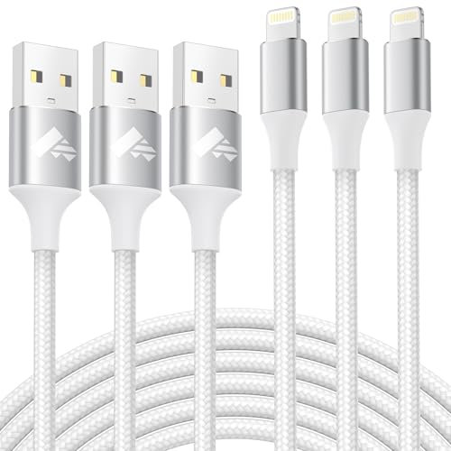 Aioneus iPhone Cable 2M 3Pack [Apple MFi Certificado] Lightning USB Carga Rápida Nylon Trenzado para iPhone 14 13 12 11 Pro XS MAX XR X 8 7 6S Plus 5 5S, iPad