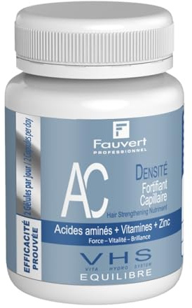 Fauvert Professionnel Complément Alimentaire Cheveux - Anti Chute, Brillance & Pousse - Vitamine B6 + Zinc - Repousse Cheveux pour Femme & Homme - Fabriqué en France - Cure 3 mois - 3x60 Gélules