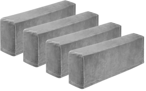 uxcell 4Pcs Stretch Armrest Covers, Polyester Soft Armchair Slipcovers Couch Recliner Arm Cover for Chair Sofa Protector, Grey