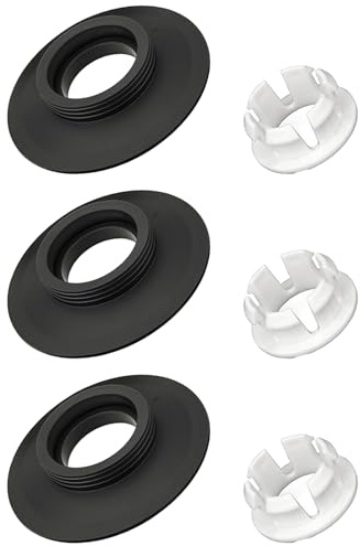 Confezione da 3 pezzi Gomma Silicio Valvola di Scarico Guarnizione WC,Kit Guarnizione Valvola Scarico,Set Guarniziones & Clip di Ricambio,per Ideal Standard SV01967,Guarniziones Nera