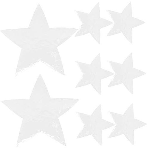 Mipcase 8 piezas Película Estática para Ventanas Estrellas Pegatinas Anticolisión sin Adhesivo Decoración Reutilizable para Vidrio Protección Aves y Efecto Visual Colorido