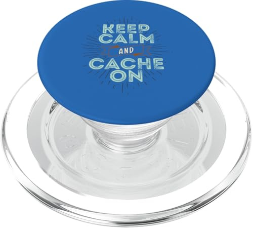Mantieni la calma e cache su Geocaching Geocacher Abbigliamento divertente PopSockets PopGrip per MagSafe