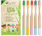 Spazzolini da denti in bambù per bambini, confezione da 4 colori, biologici e biodegradabili, setole morbide in nylon senza BPA, per la cura dentale naturale, ecologico