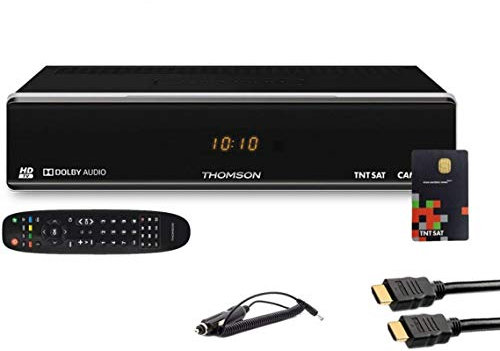 Thomson - Receptor de TV Satélite HD + Tarjeta TNTSAT V6 + Cable HDMI + Cable 12V