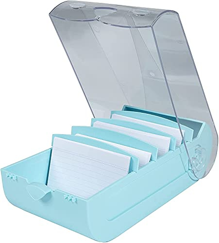 Exacompta - Ref 5346323D - 1 inlärningsbox BUNNYBOX A7 - färg Pastellgrön/kristall - mått 25 x 13,2 x 8,5 cm - kapacitet: upp till 900 kort i A7-format - Perfekt för att lära sig vokabulär på kort