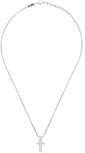 Breil Tag and Cross Herren Halskette aus Edelstahl hergestellt, Min. Länge: 47 cm, Max. Länge: 52 cm, TJ3228