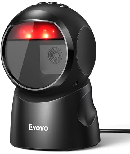 Eyoyo Lecteur Codes Barres 1D 2D, USB Câblé Plateforme Barcode Scanner | Écran de numérisation, Plug and Play, Balayage Automatique, pour Supermarchés, entrepôts et librairies