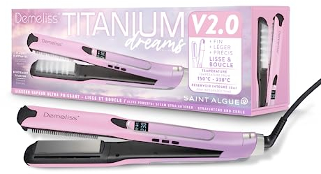 Dampfglätter - DEMELISS Titanium V2.0 Dreams Edition - SAINT ALGUE - Langanhaltende Haarglättung - Neue Generation