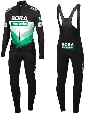 louizumify Traje de Ciclismo de Manga Larga para Hombre con 3 Bolsillos Transpirable Que Absorbe la Humedad de Secado rápido Reflectante Suave