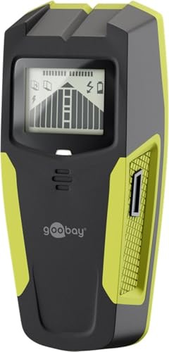 goobay Multidetektor für Holz, Metall & Stromleitungen 3-in-1 Leitungssucher mit LCD-Display, Audio-Warnung & Auto-Kalibrierung – Wandscanner für Trockenbau, Decke & Boden - 77833