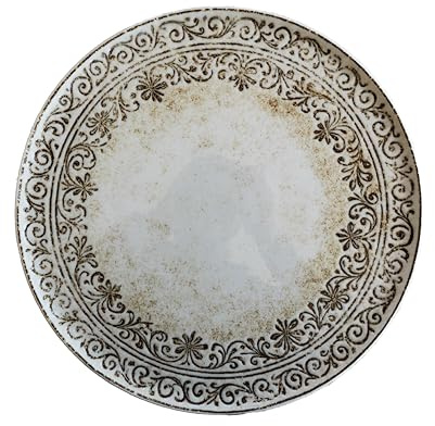 CER-POR Piatti Pizza | Piatti Per Pizza Grandi in Porcellana Turca Decorati. 2 Pezzi da 32 cm (Set 2pz LUSSO)