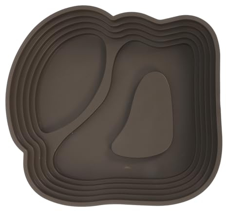 Veemoon Gamelle pour Tortues et Reptiles 24 Cm Grand Bol D’Eau Marron Foncé Double Usage Bain et Nourrissage avec Rebord Anti-éclaboussures pour Terrarium et Habitat Terrestre