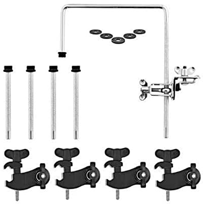 Meinl Percussion Microphone Clamp Set - Mounting Set for Microphone for Drum Sets - Steel, Black (MPMDS)